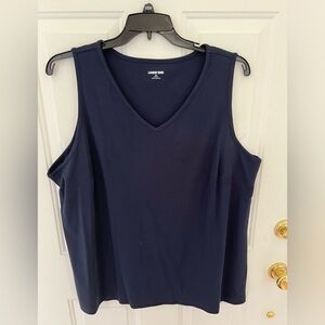 Women’s cotton navy blue sleeveless cotton top. Size 3X. Lands’ End.